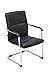 CLP Freischwinger-Stuhl mit Armlehne SEATTLE, Besucherstuhl / Konferenzstuhl mit gepolsterter Sitzfläche, FARBWAHL schwarz